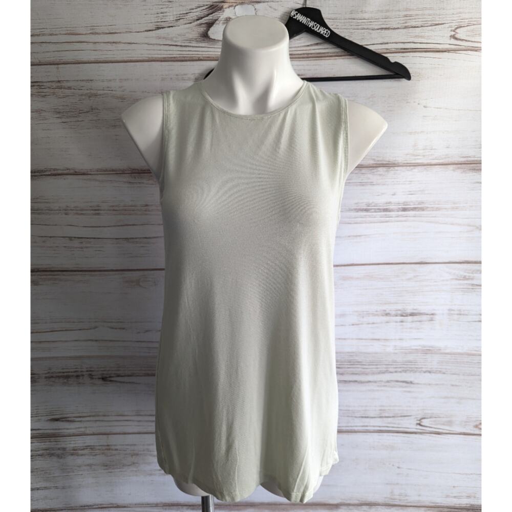 Eileen Fisher Pastel Green Sleeveless Loose Fit Tunic Length Tanktop sz Small